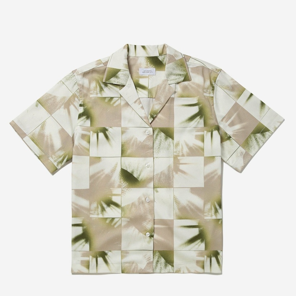 NWOT - Saturdays NYC Canty Disco Print Short Sleeve Camp Shirt - Size XL